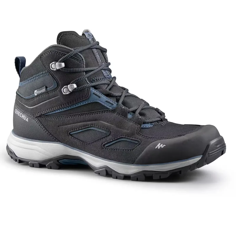 Quechua MH100 wasserdichter Trekkingstiefel mit halbhohem Profil und Gummisohle.